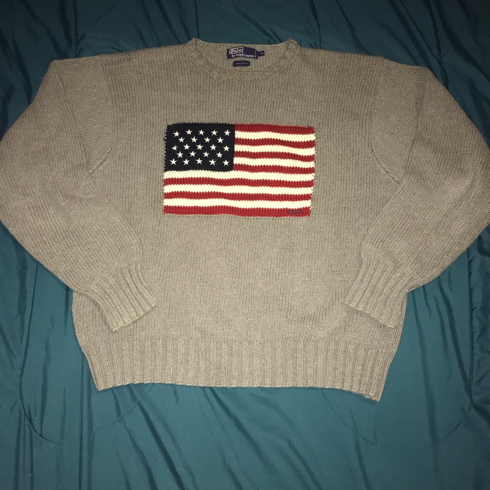 Vintage polo big flag sweater